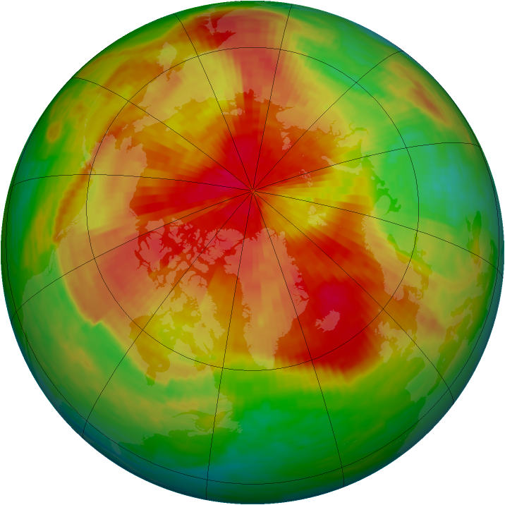 Arctic ozone map for 08 April 1994